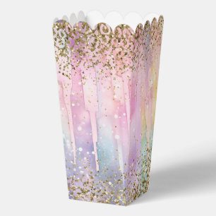 Moderne Regenboog Aquarel Chic Goud Glitter Bedankdoosjes