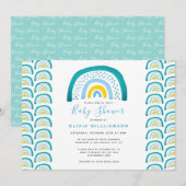 Moderne Regenboog Baby Shower Kaart (Voorkant / Achterkant)