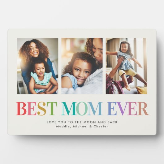 Moderne regenboog Beste mama ooit foto-inklage Fotoplaat (voorkant)