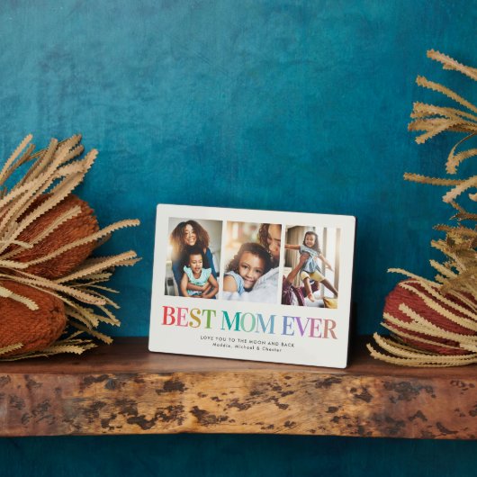 Moderne regenboog Beste mama ooit foto-inklage Fotoplaat (Zijkant)