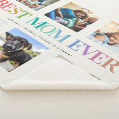 Moderne regenboog Beste mama ooit foto-inklage Sherpa Deken (3/4)