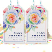 Moderne Regenboog Bloemen LGBTQ Bruiloft Dank u Cadeaulabel