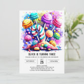 Moderne Regenboog Candyland Verjaardag Kaart (Staand voorkant)