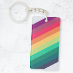 Moderne regenboog | Colorful Stripe LGBT Gay Pride Sleutelhanger<br><div class="desc">Een prachtig regenboogontwerp met gedurfde,  diagonaal gestreepte kleuren van paars,  roze,  oranje,  geel,  groen en blauw,  geïnspireerd door hoop en liefde. Het perfecte symbool om het bewustzijn voor LGBT te vergroten,  om homo-trots te vieren,  of voor iedereen die van dit schattige gedempte regenboogontwerp houdt!</div>