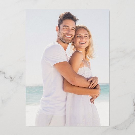 Moderne Regenboog Confetti Foto Bruiloft Goud Folie Uitnodiging (Achterkant)