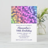 Moderne Regenboog Confetti uitnodigingen voor 78st (Staand voorkant)