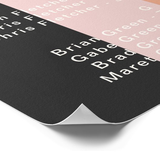 Moderne regenboog | Donkere alfabetische zitplaats Poster (Hoek)