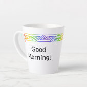 Moderne regenboog driehoeken gepersonaliseerde lat latte mok (Linkerhoek)