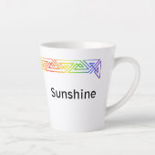 Moderne regenboog driehoeken gepersonaliseerde lat latte mok (Rechts)