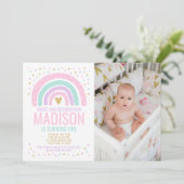 Moderne regenboog eerste verjaardag kaart (Staand voorkant)