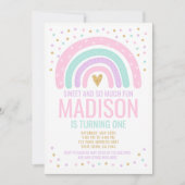 Moderne regenboog eerste verjaardag kaart (Voorkant)