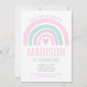 Moderne regenboog eerste verjaardag kaart (Voorkant)