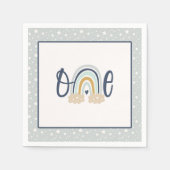 Moderne regenboog eerste verjaardag servet - Boy L (Voorkant)