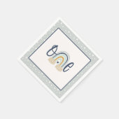 Moderne regenboog eerste verjaardag servet - Boy L (Hoek)