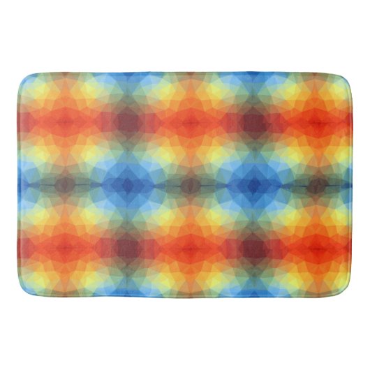 Moderne Regenboog Geometrische Vorm Badmat (Voorkant)