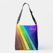 Moderne Regenboog & Glam Pride Monogram Crossbody Tas (Achterkant)