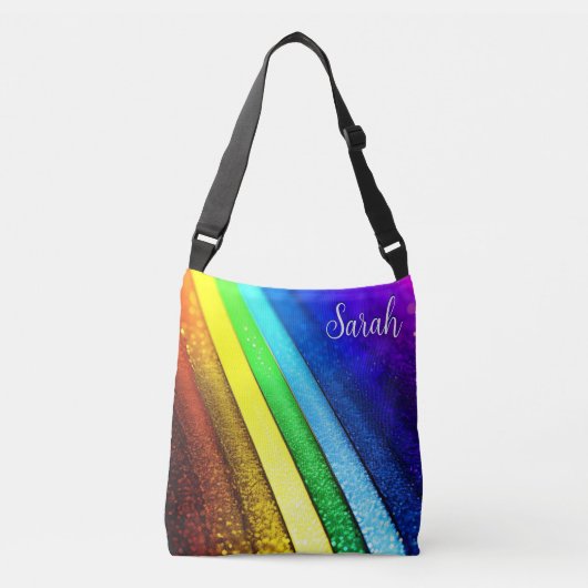 Moderne Regenboog & Glam Pride Monogram Crossbody Tas (Voorkant)