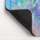 Moderne Regenboog Glitter Druppels Opal Muismat (Hoek)
