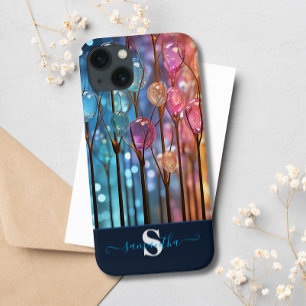 Moderne regenboog glitter edelstenen monogram Case-Mate iPhone case