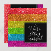 Moderne regenboog glitters kleurrijke glans elegan kaart (Voorkant / Achterkant)