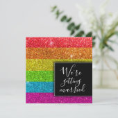 Moderne regenboog glitters kleurrijke sprankels el kaart (Staand voorkant)