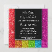 Moderne regenboog glitters kleurrijke sprankels el kaart (Achterkant)