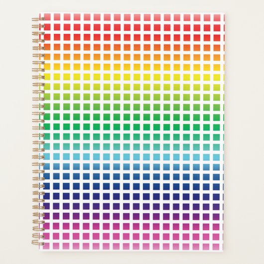 Moderne regenboog gradiënt kleuren geruite raster planner (Voorkant)