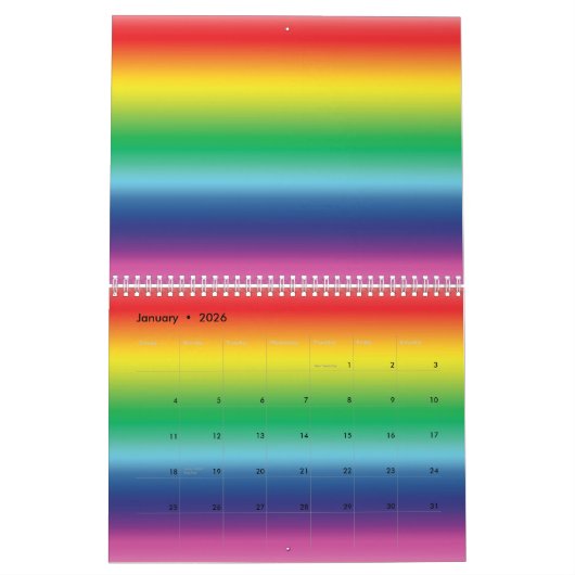 Moderne regenboog gradiënt kleuren LGBT vlag gay p Kalender (Jan 2026)