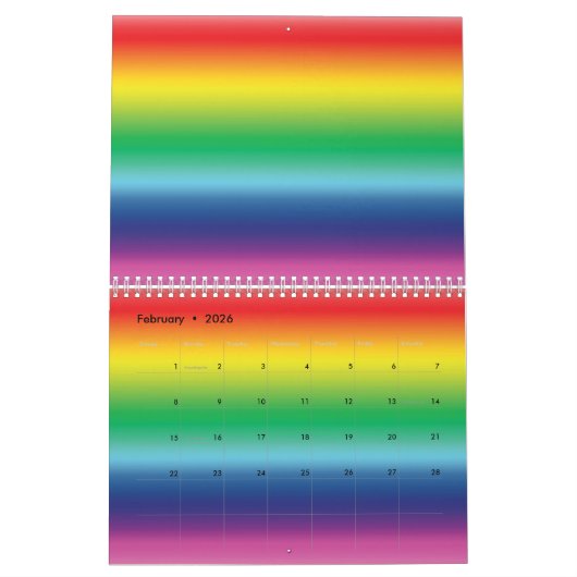 Moderne regenboog gradiënt kleuren LGBT vlag gay p Kalender (Feb 2026)