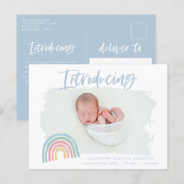 Moderne regenboog introduceert foto-geboorte aankondigingskaart