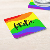 Moderne regenboog kartonnen onderzetters (Schuin)