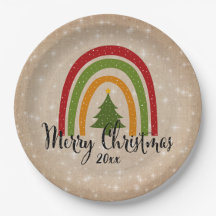 Moderne Regenboog Kerstboom 20xx Jaar 9 toevoegen"