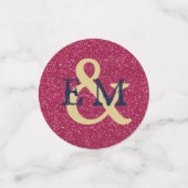 Moderne Regenboog Kerstboom Aangepast Monogram Bla Confetti (Kleine voorkant)