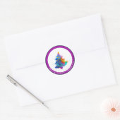 Moderne Regenboog Kerstboom Aangepast Ronde Sticker (Envelop)