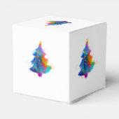 Moderne Regenboog Kerstboom Aangepaste Kleine Bedankdoosjes (Achterkant)