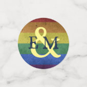 Moderne Regenboog Kerstboom Aangepaste Monogram Bl Confetti (Kleine voorkant)