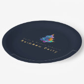 Moderne Regenboog Kerstboom Persoonlijke Feest N Papieren Bordje (Gekanteld)