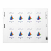 Moderne Regenboog Kerstboom Verticale Adres Etiket (Full Sheet)