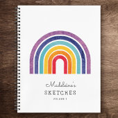 Moderne Regenboog Kinderen Custom Kunstwerk Naam S Notitieboek