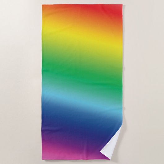 Moderne regenboog kleuren homopride vlag strandlaken (Voorkant)