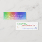 Moderne regenboog, kleurrijk, veelhoekig - Visitek Mini Visitekaartje (Voorkant / Achterkant)