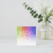 Moderne regenboog, kleurrijk, veelhoekig - Visitek Vierkante Visitekaartje (Staand voorkant)