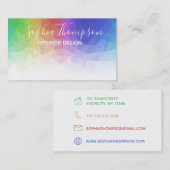 Moderne regenboog, kleurrijk, veelhoekig - Visitek Visitekaartje (Voorkant / Achterkant)