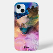 Moderne regenboog kleurrijke gemarmerde naam Case-Mate iPhone case (Achterkant)