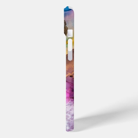 Moderne regenboog kleurrijke gemarmerde  naam Case-Mate iPhone case (Achterkant / Links)