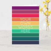 Moderne regenboog | Kleurrijke kunst gestript op e Kaart (Gele Bloem)