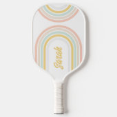 Moderne regenboog met persoonlijke naam pickleball paddle (Voorkant)