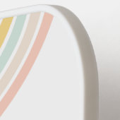 Moderne regenboog met persoonlijke naam pickleball paddle (Links Detail)