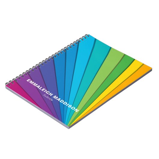 Moderne Regenboog Modeontwerp | Meerkleurig Notitieboek (Linkerzijde)