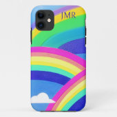 Moderne Regenboog Monogram Case-Mate iPhone Case (Achterkant)